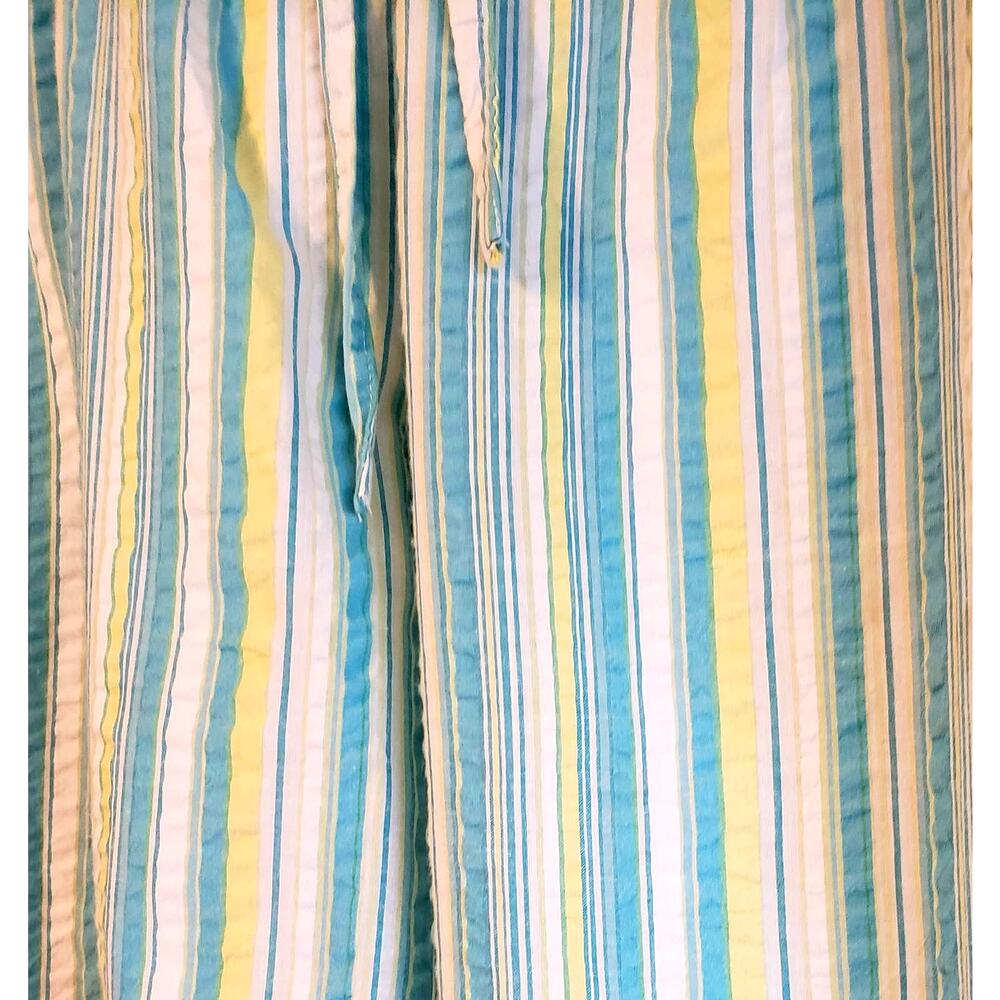 vintage size XL green & blue cotton casual capri pants - Picture 5 of 6